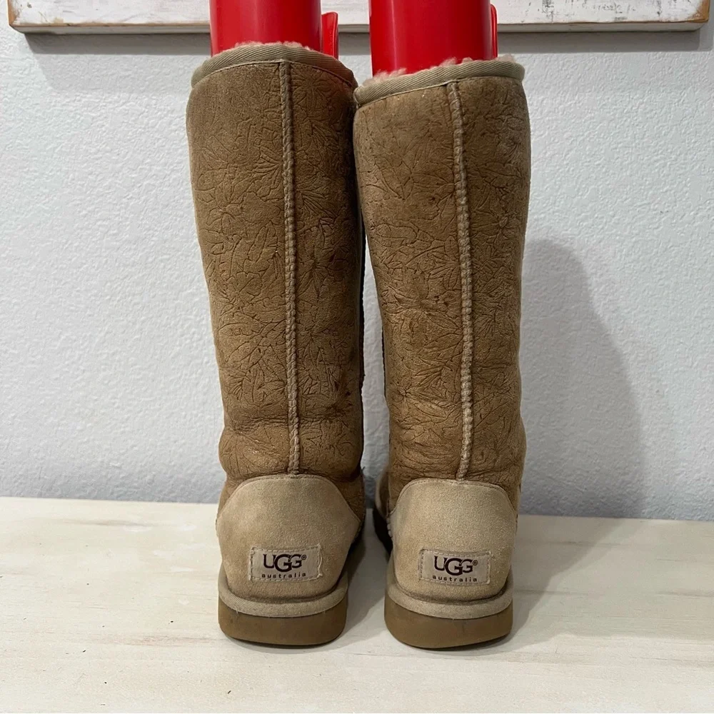 UGG Tan Winter & Rain Boots with Suede Material and Tall Design